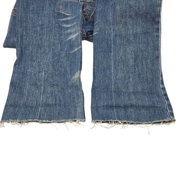 White‎ House Black Market Womens Capri Jeans 2 Blue Raw Hem Stretch Embroidered - Picture 10 of 13